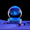 3D Lazer Kazımalı Yıldızlı Gökyüzü Gece Lambası Kristal Küre
