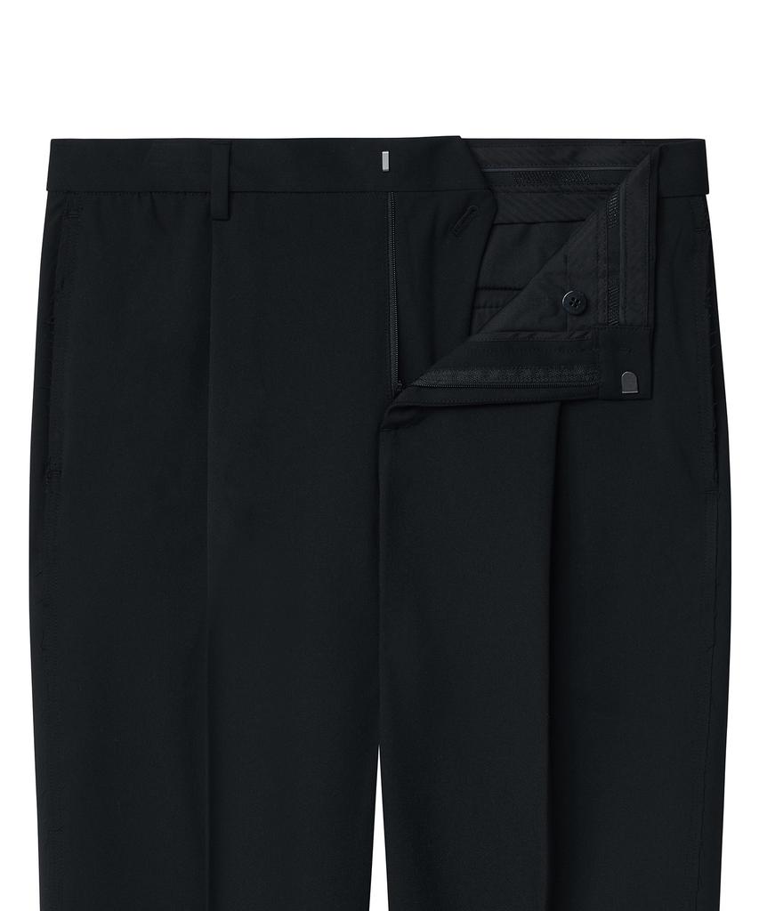Musinsa Standard [Stitching Detail] Raw Edge Cutting Wide Slacks [Black]