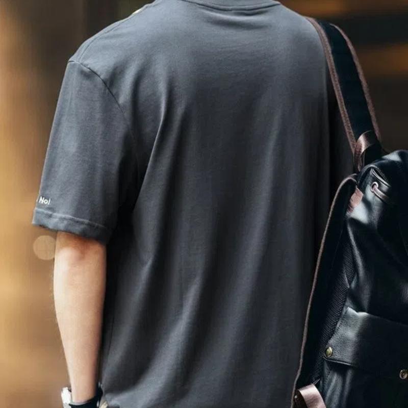 Pánské letní tričko s krátkým rukávem v americkém stylu, s trendy volným střihem, s kulatým výstřihem