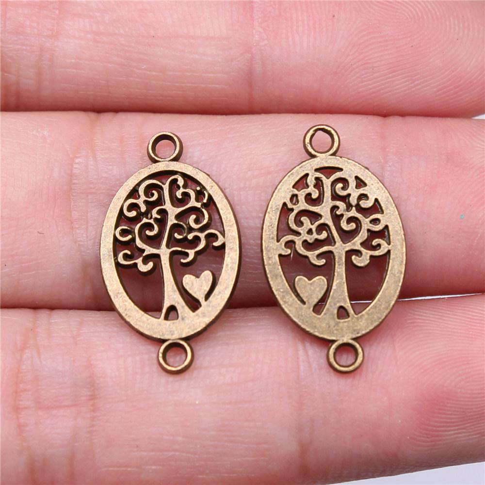Charms Round Tree Of Life Pendants Vintage Jewelry Supplies QC109