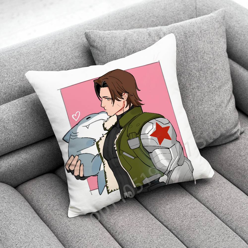 B-Bucky B-Barnes Soldier Throw Pillow Case For 55cm 40cm 45cm 50cm 30cm Square Office Pillowship Cover