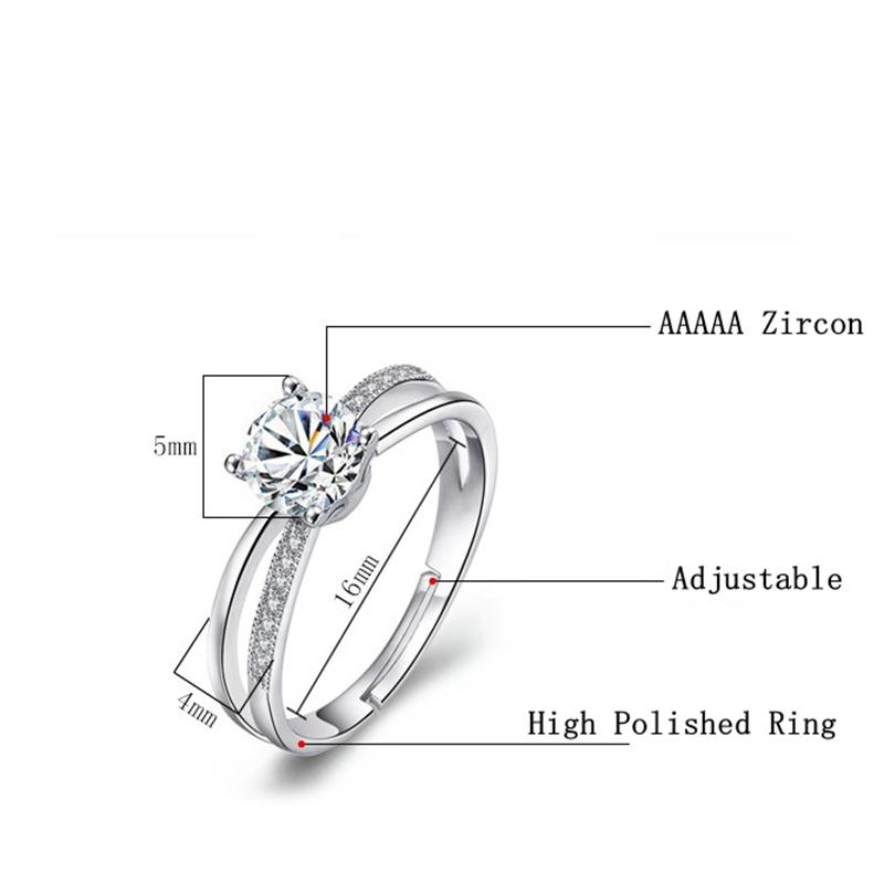 Neue Frauen Silber Farbe Diamant Ring Für Frauen Luxus Zirkon Micro-Set Edelsteine ​​Ringe Jahrestag Hochzeit Zubehör Schmuck Geschenke
