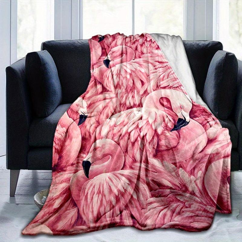 Flamingo Blanket Pink Blanket Digital Print Flannel Lunch Break Blanket Nap Sofa Blanket