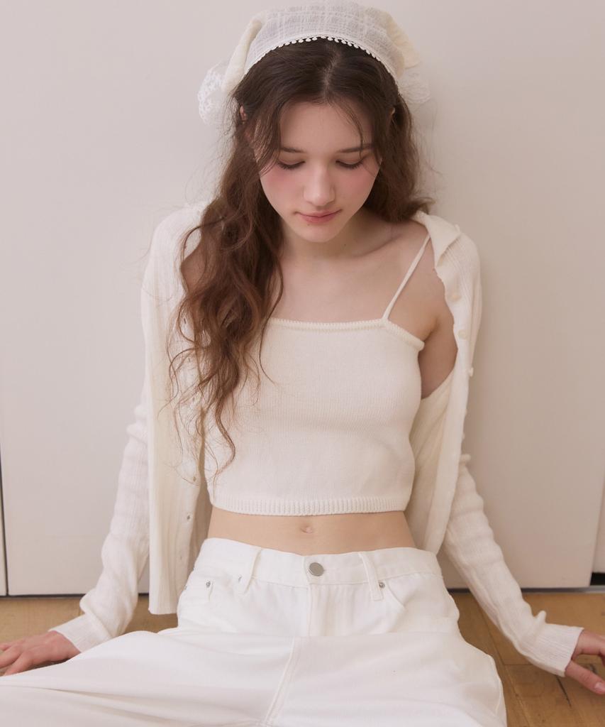 ADAUL Minimal Ribbon Bustier - Ivory