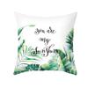 Summer Small Fresh Green Plant Print Pillowcase Peach Skin Green Leaf Home Sofa Pillowcase Bedroom Cushion