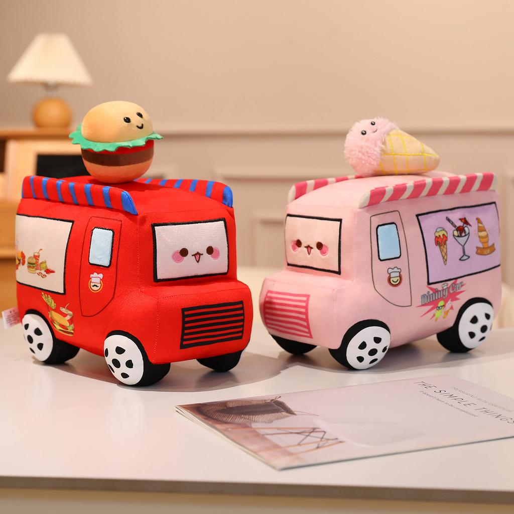 Creative Fun Dining Car Throw Pillow Plush Toy Doll Traffic Car Doll Home Sofa Pillow Doll