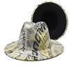 Ji Nan Ladies Digital Printing Graffiti Big Eaves Hat British Wool Couple Jazz Hat
