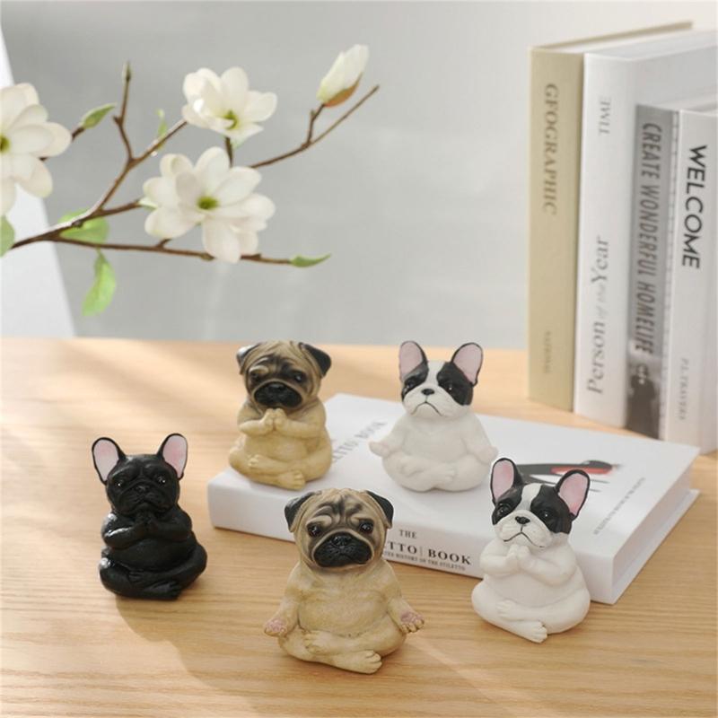 Exquisite Yoga Dog Resin Ornament Bring Serenities to Your Home Decor Children Girl Boys Bedroom Dormitory DropShipping