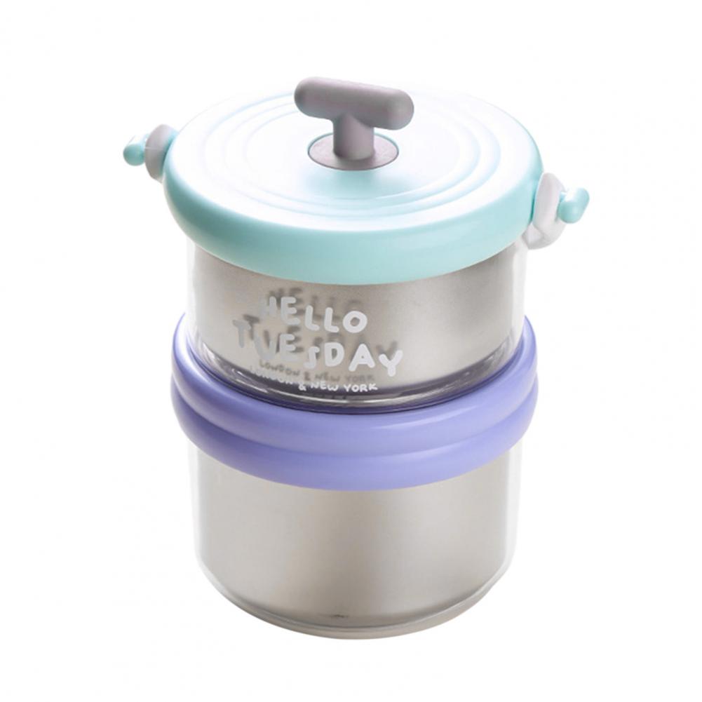 

Removable Tray Lunch Container Multi-layer Stainless Steel Lunch Box with Removable Tray Insulated Leakproof Bento for Travel циан