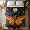 Moth and Moon Fleece Throw Blanket  Celestial Butterfly Witchy Lunar Blanket Soft Cozy Starry Sky Throw for Bedroom  Sofa