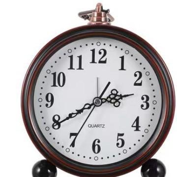 Retro small alarm clock ornament, desk clock, silent desk clock, home living room, bedroom, desktop clock, desk clock pendulum