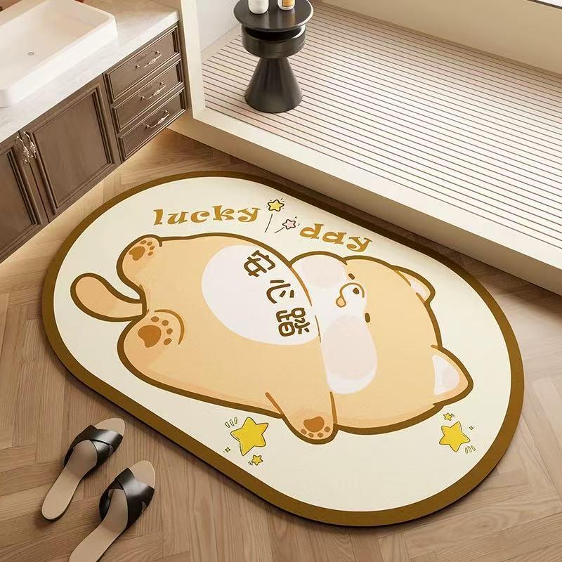 Cartoon Diatom Mud Wear-Resistant Non-Slip Bathroom Floor Mat