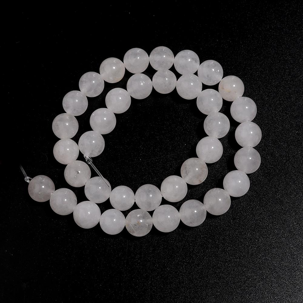 4/6/8/10/12mm Natural White Chalcedony Stone Beads Round Loose White Jade Stone Beads For Jewelry Making DIY Bracelet Necklace