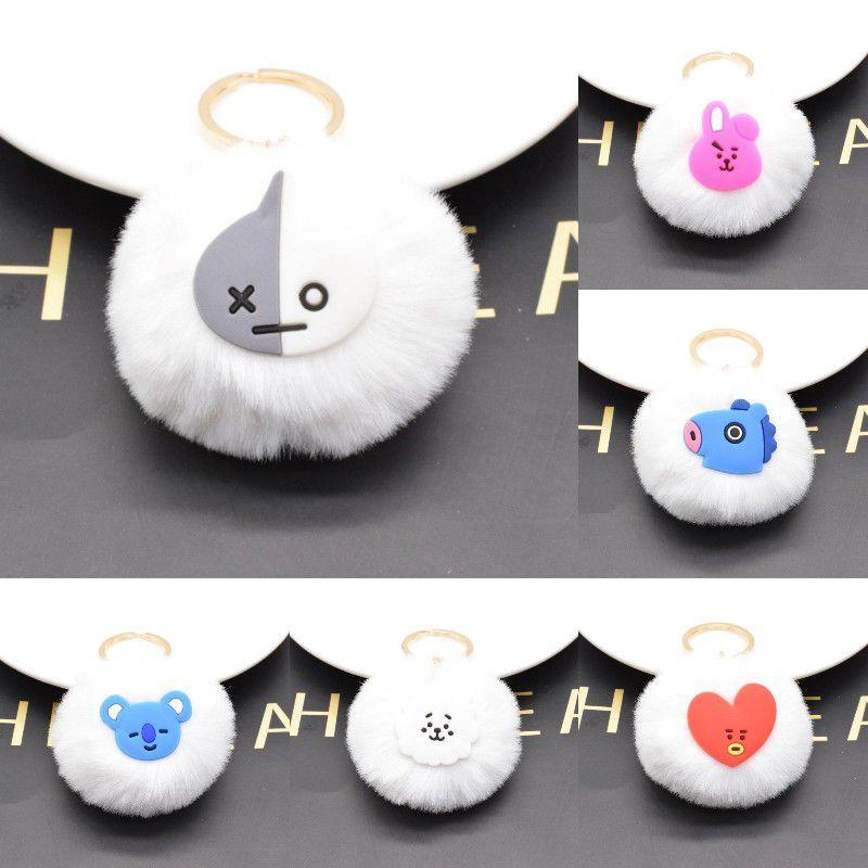 Bts Palla di Pelo Portachiavi Kpop Bts Bangtan Boys Jimin Jin Jk Jhope Ciondolo Regalo per Fan