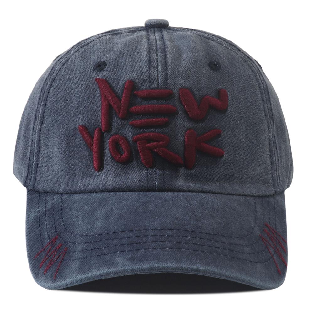 

3D New York Embroidered Baseball Cap Adjustable Cotton Snapback Hat Unisex Outdoor Streetwear Peaked Caps for Women Men Sunshade Adjustable темно-синього кольору