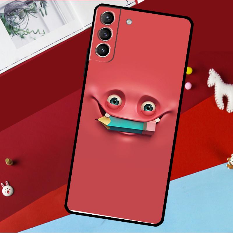 3D Funny Face Cute Funda For Samsung Galaxy S26 S25 S23 S22 S20 S24 Ultra S9 S10 Plus S21 FE S25 FE Phone Case