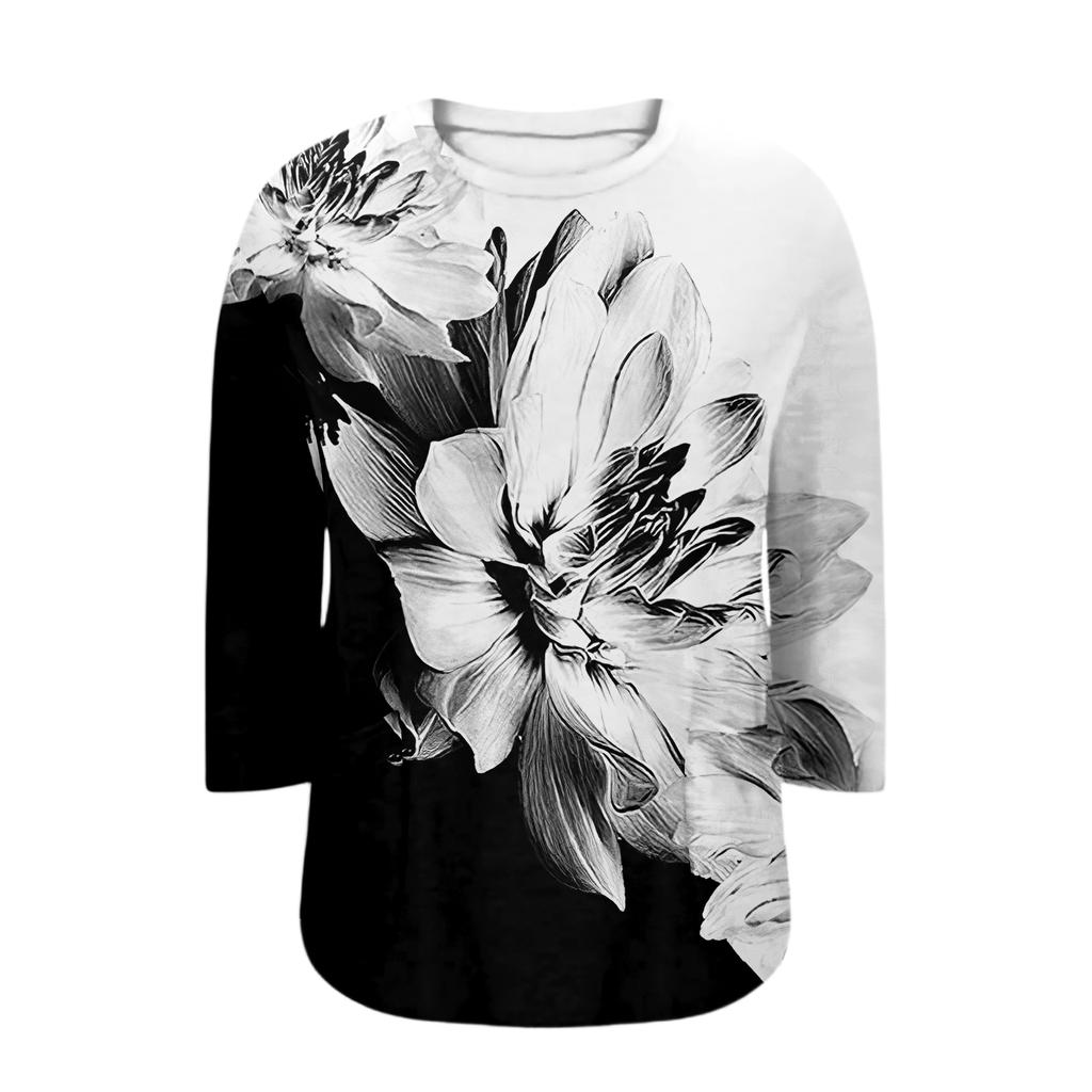 Women's Fashion Plus Size Printed Short Sleeve Blouse For Elegant Commuting And Casual Wear