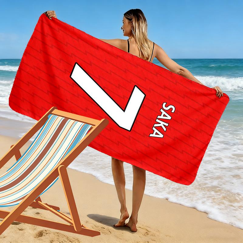 Bukayo Saka Print Beach Towel, Large Soft Quick Dry Towel for Beach Camping Swimming