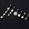 6Pcs/Set Stainless Steel Belly Button Body Jewelry Set Dangle Navel Ring