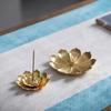 1Pc,Gold Lotus Flower Incense Insert Incense Seat Incense Table Household Line Incense Censer Incense Stove (Without Incense)