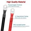 2PCS 2/0 AWG 00 Gauge 12 Inch Battery Cables with 3/8″ Lug Terminals, Flexible Heavy Duty Pure Copper Inverter Power Wires for Automotive Marine RV