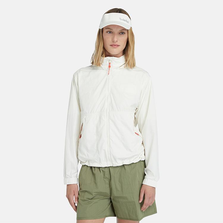 Timberland UV Protection Hooded Jacket Women Jackets Vintage-White A5PEJ-CM9