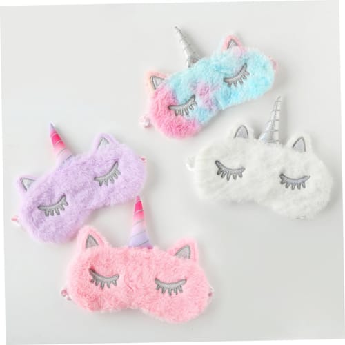 Lurrose Unicorn Blindfold Sleeping Eye Mask, Blindfold Eyeshade Travel Eye Cover, Unicorn Glitter Horn Plush Sleep Eye Mask, Plush Eye Mask, Unicorn S