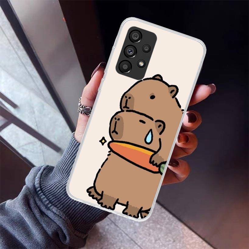 Custodia per Telefono Animale Cartone Animato Capibara Divertente Per Samsung Galaxy A52 A51 A50S A32 A22 A12 A02S A72 A71 A31 A70 A30S Note 20 Ultra 10