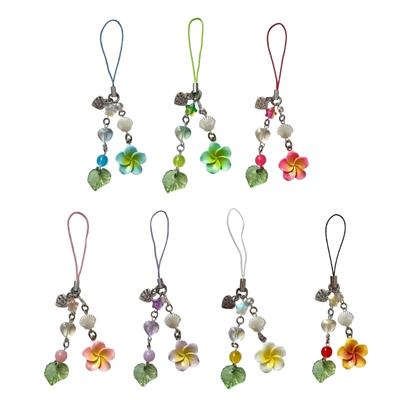 Plumeria Phone Chain Fashion Phone Hanging Ornament Stylish Bag Pendant Heart Bag Charm Present for Fashion Individuals
