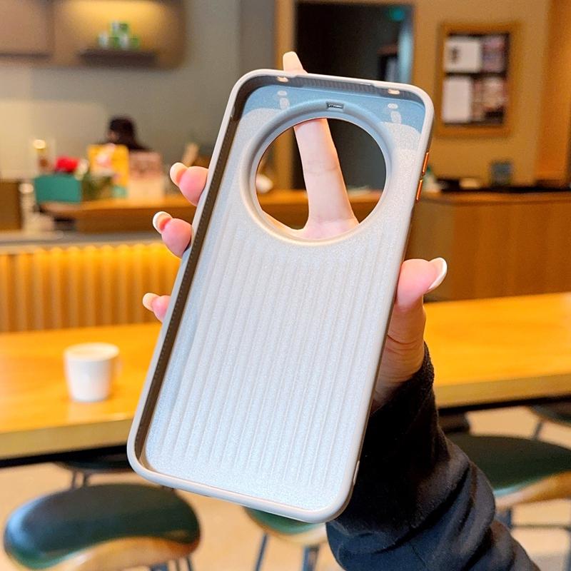 For Huawei Mate 80, 80 Pro, 80 Pro Max phone case with magnetic suction function, textured back, and leather sticker design