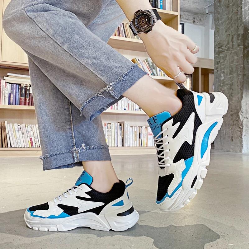 

Shoes for Male 2024 Brand Cross-tied Men s Vulcanize Shoes Fashioncolor Matching Hot Sale Round Head Breathable Mesh Sneakers