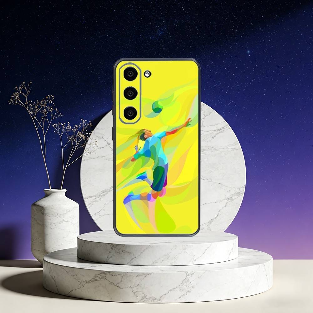 V-Volleyball P-Painted Phone Case For Samsung Galaxy A73,A72,A71,A70,A53,A52,A51,Others Soft Black Cover