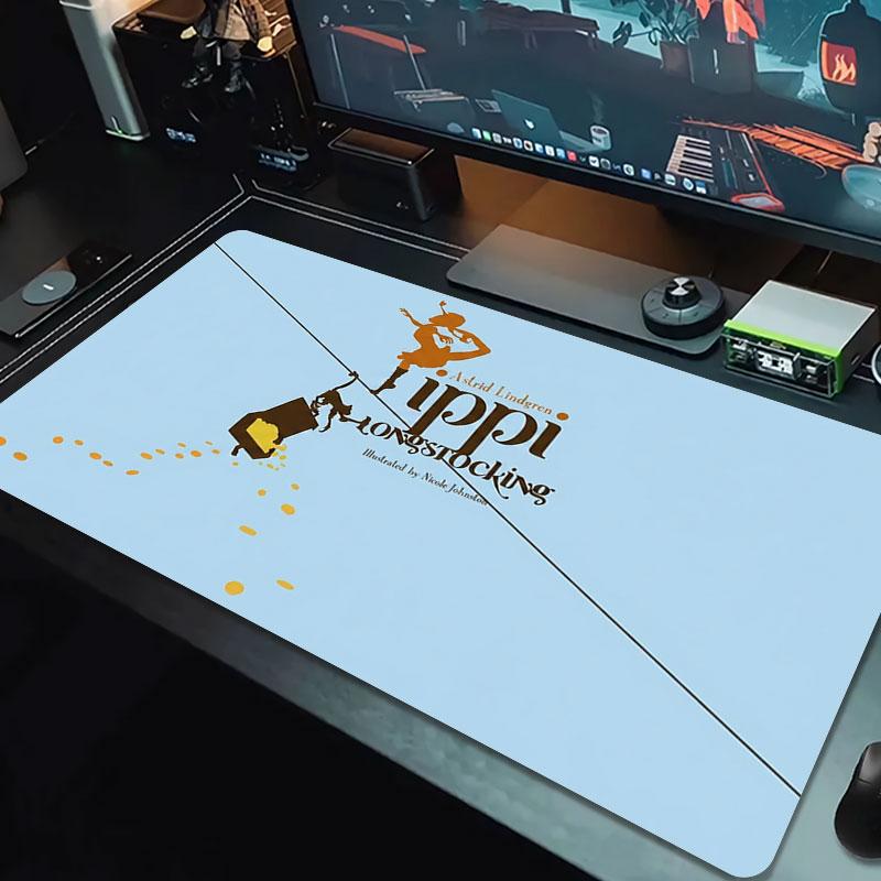 Pippi Longstocking Large Size Mouse Pad Large Gaming Table Cushion Non-slip Laptop Tablet Big Mousepad XXL Mat Mini PC Playmat With Lock Edge