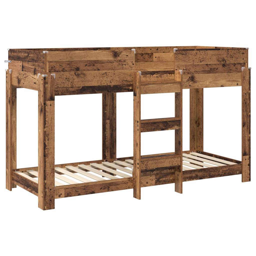 Kids Bunk Bed Reclaimed Wood Look 75 x 190 cm Particleboard