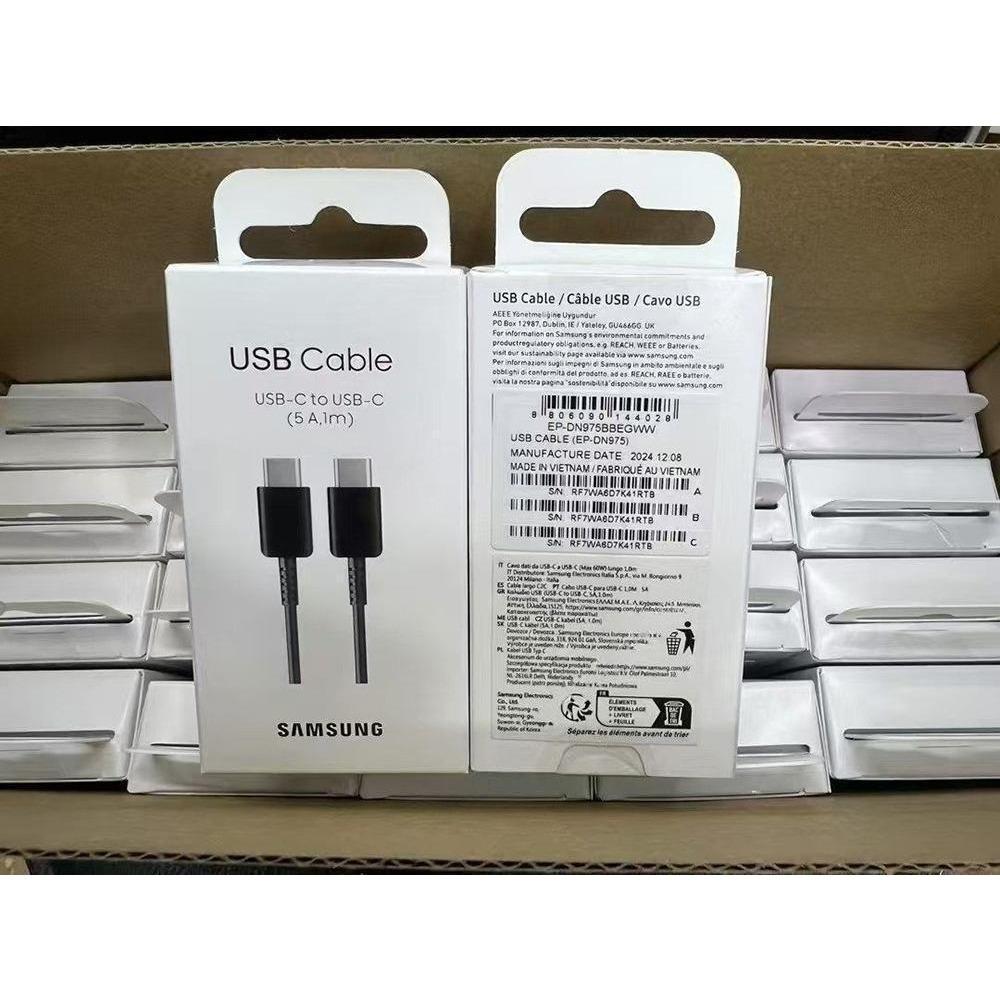 Samsung Original EP-DN975 5A USB-C to USB-C Cable 1m, 45W Fast Charging, For Phone & Tablet чёрный