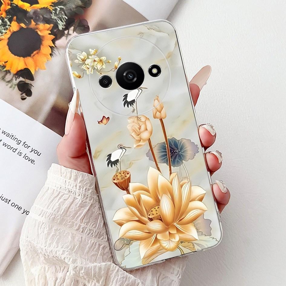 Hülle Für Xiaomi Redmi A3 A3x Handyhülle Neu Stylisch Blumenmädchen Muster Weiches Silikon Rückseite Funda Für Xiaomi Poco C61 C 61 Capa