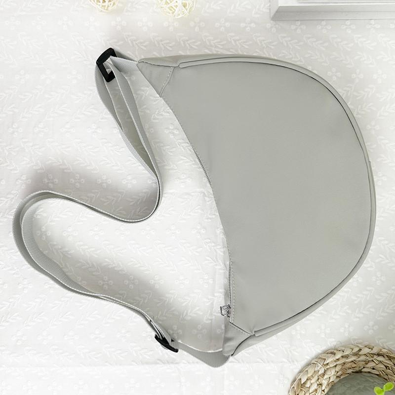 Trendy Canvas Dumpling Bag 2024 Summer New Style Simple Casual Japanese Crossbody серый