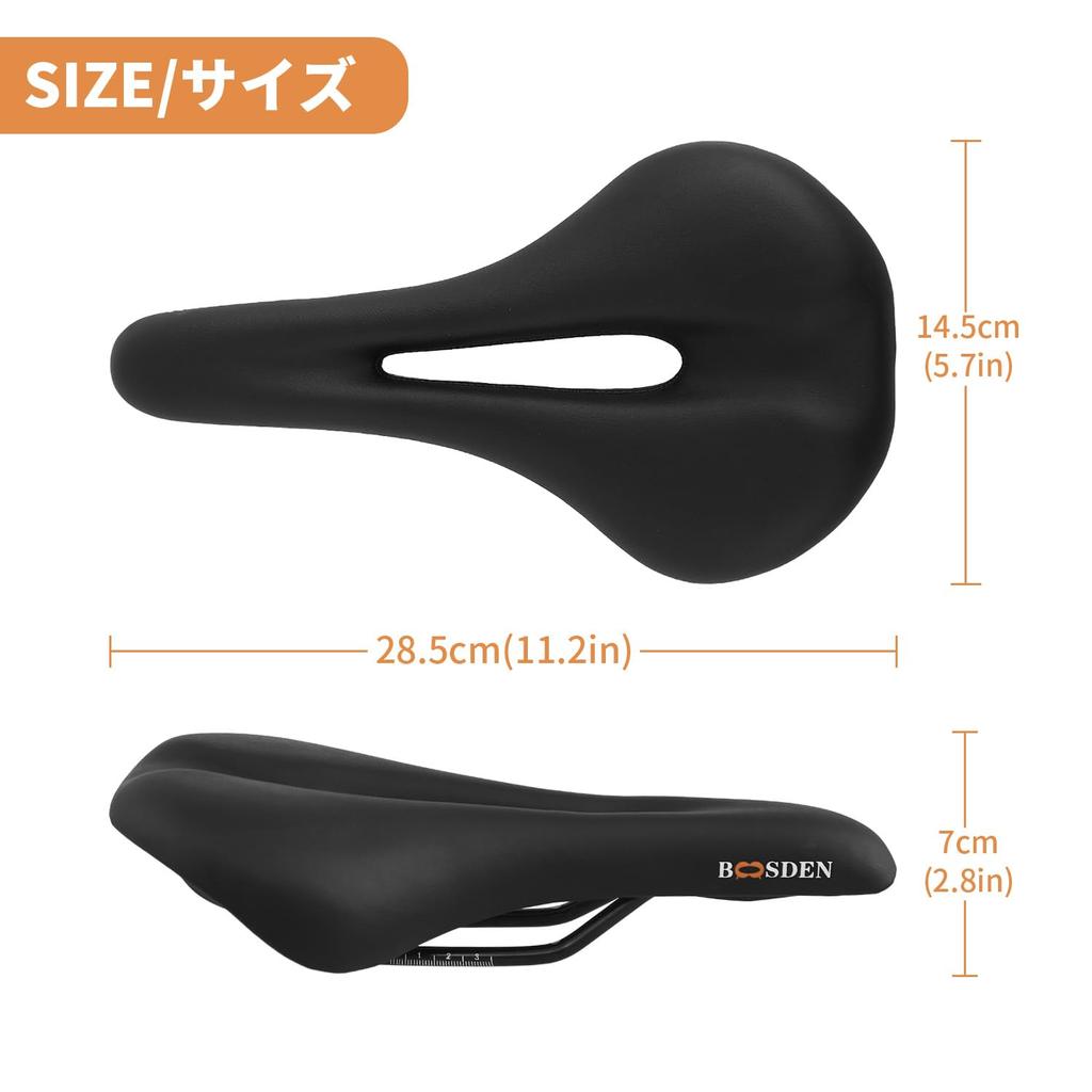 BOOSDEN Bicycle Saddle for Road Cross Mountain and Regular Comfortable Shock for Men and Black Bikes, Bikes, Bikes, Bikes, Buttocks, Perforated,