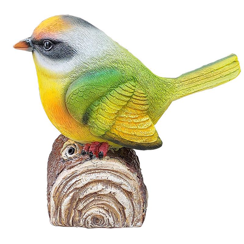Realistic Chirping Bird Outdoor Garden Ornament - Resin Figurine for Landscaping