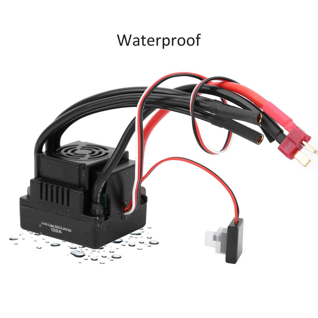 120A Waterproof Brushless ESC Electronic Speed Controller Accessory Fit for 1/8 RC Car Brushless ESC Electronic Speed Controller