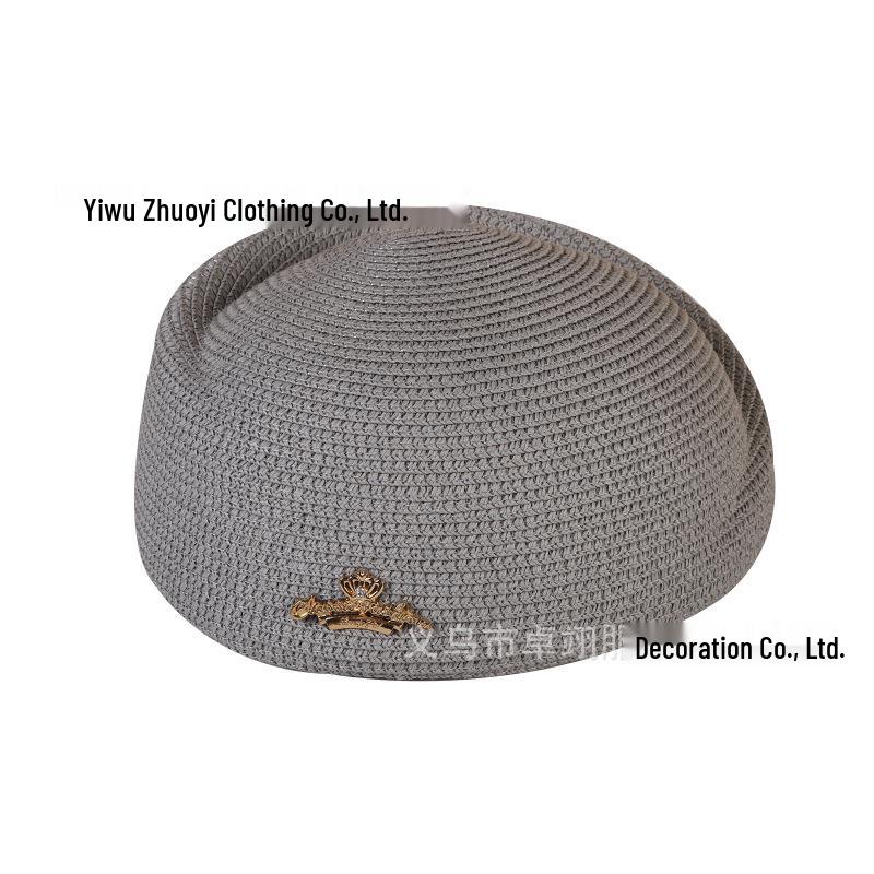 Korean Style Straw-Braided Stewardess Beret – Versatile Women's Fashion Hat