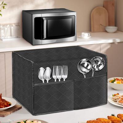Insulated Waterproof Microwave Oven Dust Cover Easy To Clean with Large Exterior Pockets for Kitchen Appliances