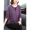 Cotton Bottoming Shirt for Women Spring and Autumn New Style Middle-aged Mother Long-sleeved Large Size Loose Top