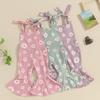 Citgeett Summer Kids Toddler Girls Flare Jumpsuit Daisy Print Sleeveless Tie-Up Romper Casual Clothes