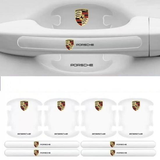 8PCS Clear Car Door Handle Bowl Protector Scuff Guard Anti Scratch For Porsche