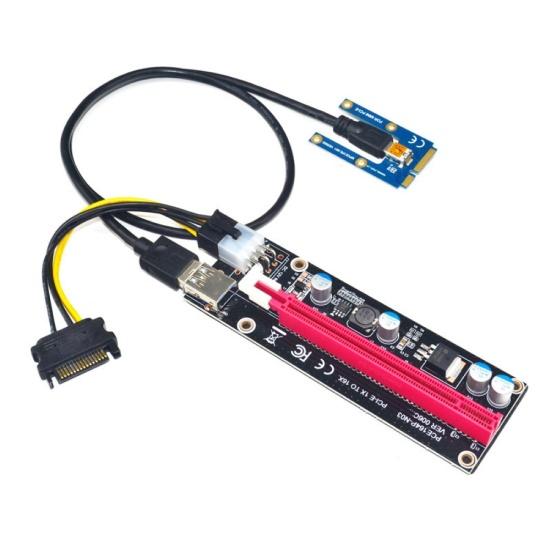 Mini PCI-E para PCI-E x16 Riser Placa Gráfica Externa + Cabo USB 60 para Laptop