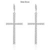 Zirkonkristall Kreuz Ohrringe Gothic Ohr Accessoire Personalisierter Kruzifix Hängeohrring Geschenk
