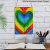 2D Flat Vintage Rainbow Heart Aluminum Sign - 7.87*11.8 Inchs Multicolor Pastel To Rainbow Colors (Pink, Orange, Yellow, Green, Indigo, Violet