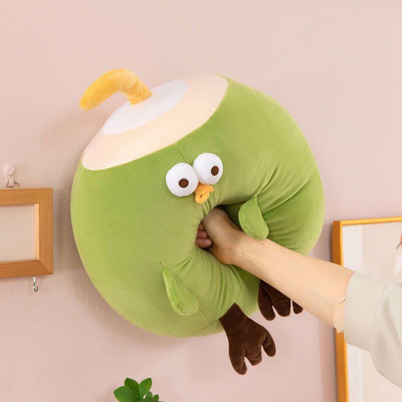 30Cm Creative And Funny Coconut Chicken Plush Toy Round Ball Soft Pillow Kawaii Coconut Chicken Doll Birthday Gift For Child