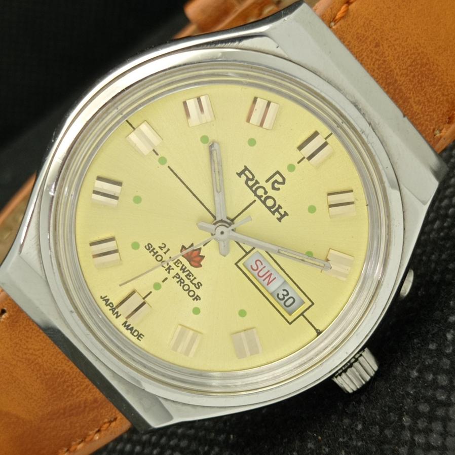 

USED MENS OLD RICOH R31 AUTOMATIC - JAPAN GOLDEN DIAL WATCH a425285-2 R1024b-a425285